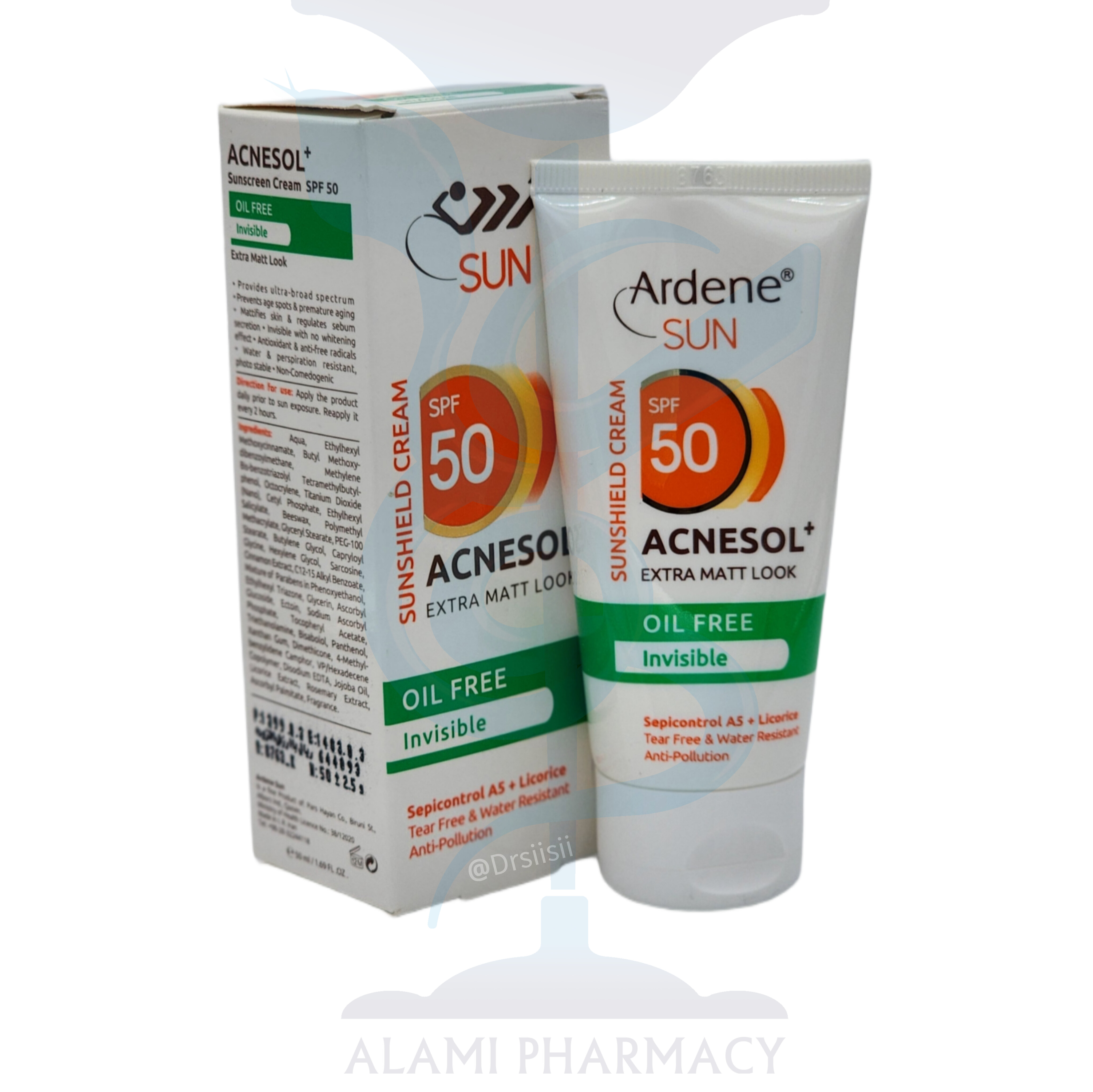 کرم ضد آفتاب بی رنگ آکنه سول پلاس آردن فاقد چربی  spf 50