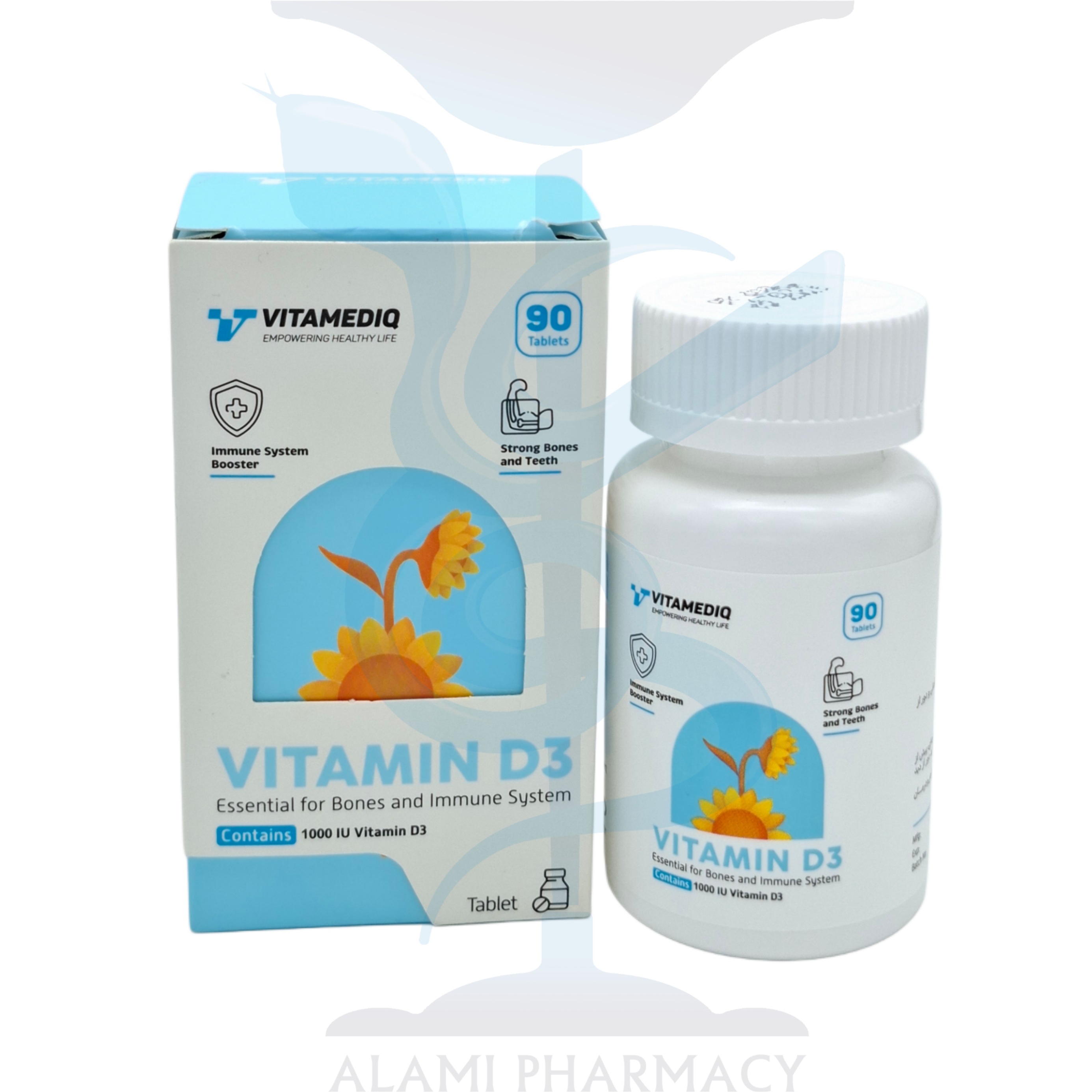 قرص ویتامین د3 1000 کوثر بسته 90 عددی Vitamin D3