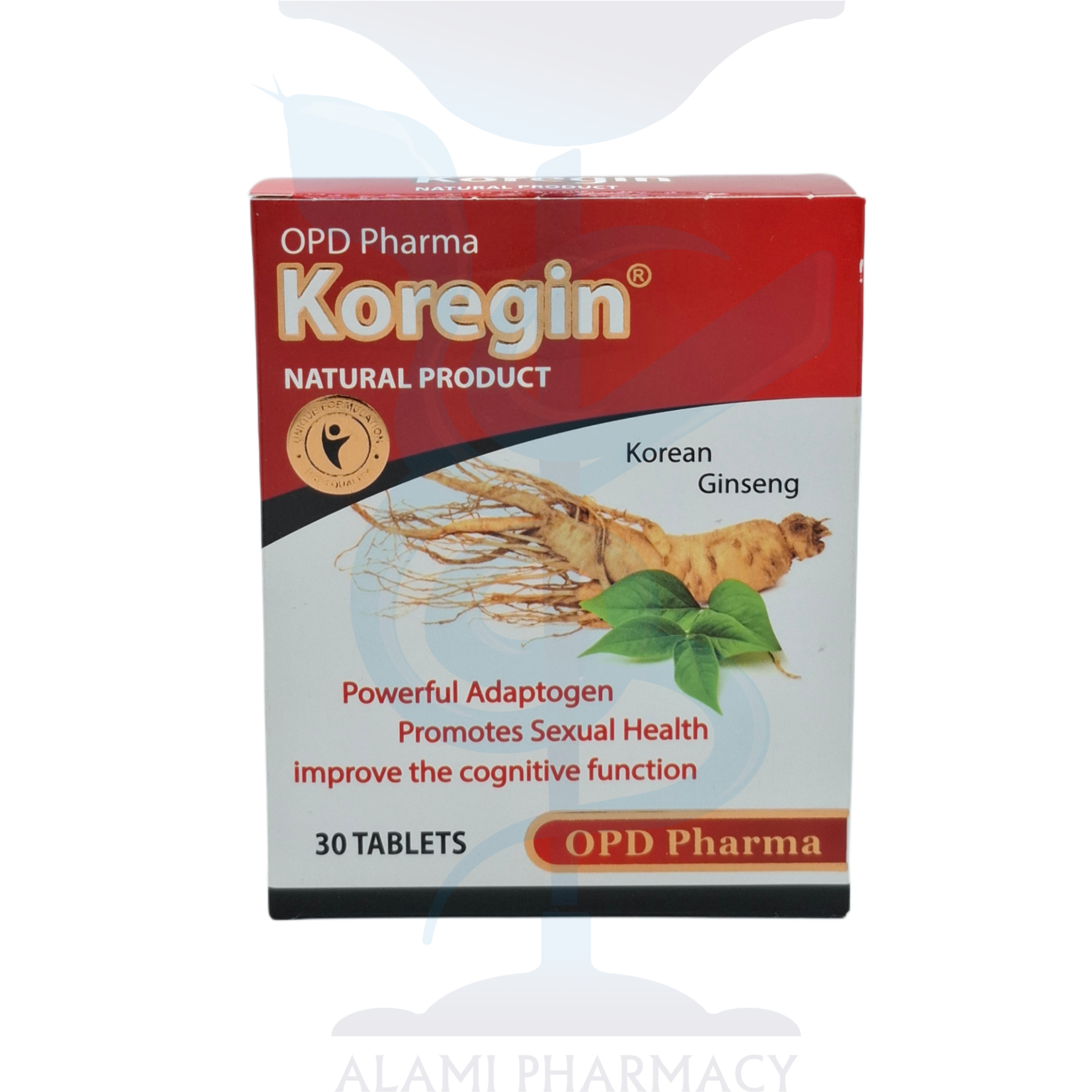 قرص جینسینگ کورجین Koregin او پی دی فارما بسته 30 عددی