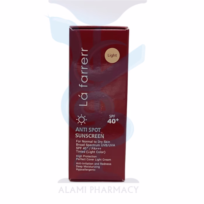 کرم ضد آفتاب پوست خشک بژ روشن SPF40 لافارر کرم ضد آفتاب پوست خشک بژ روشن SPF40 لافارر